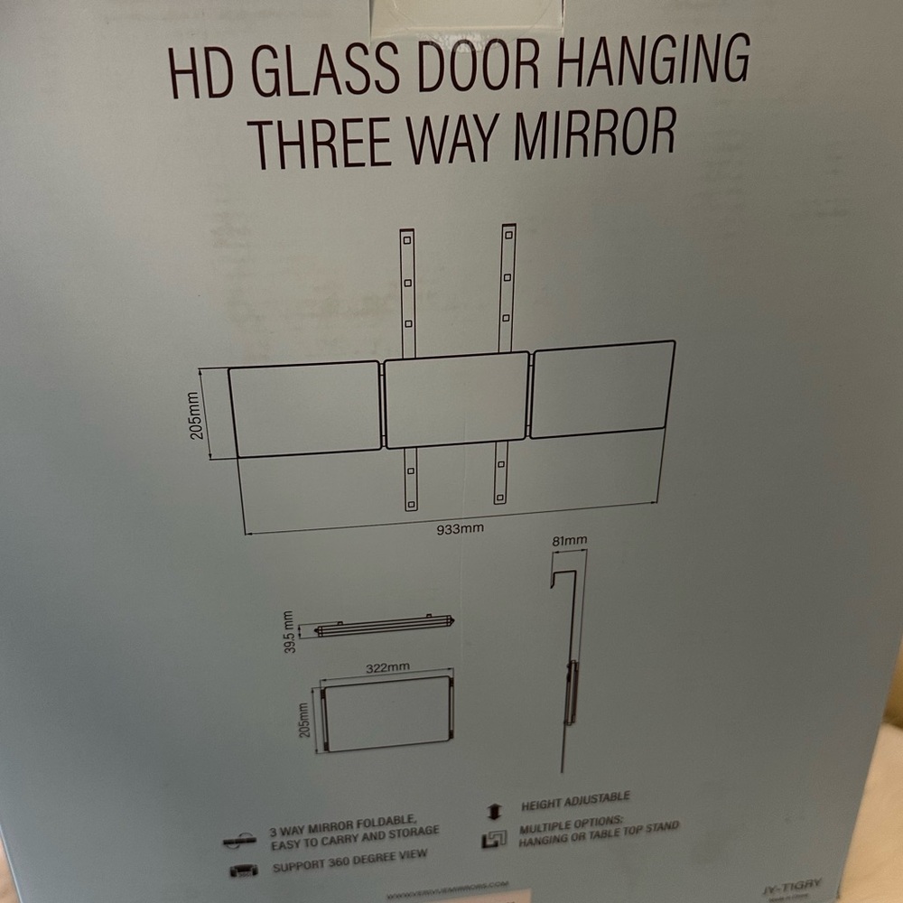 Tri-Fold Vanity Mirror with Magnifying Attachment - Picture 8 of 8